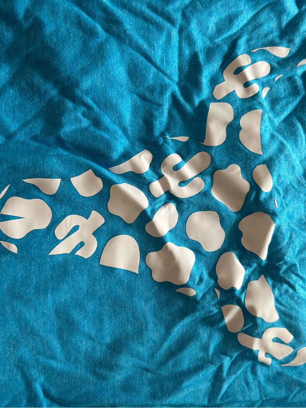 Blue Tee with White Abstract Spot Print
